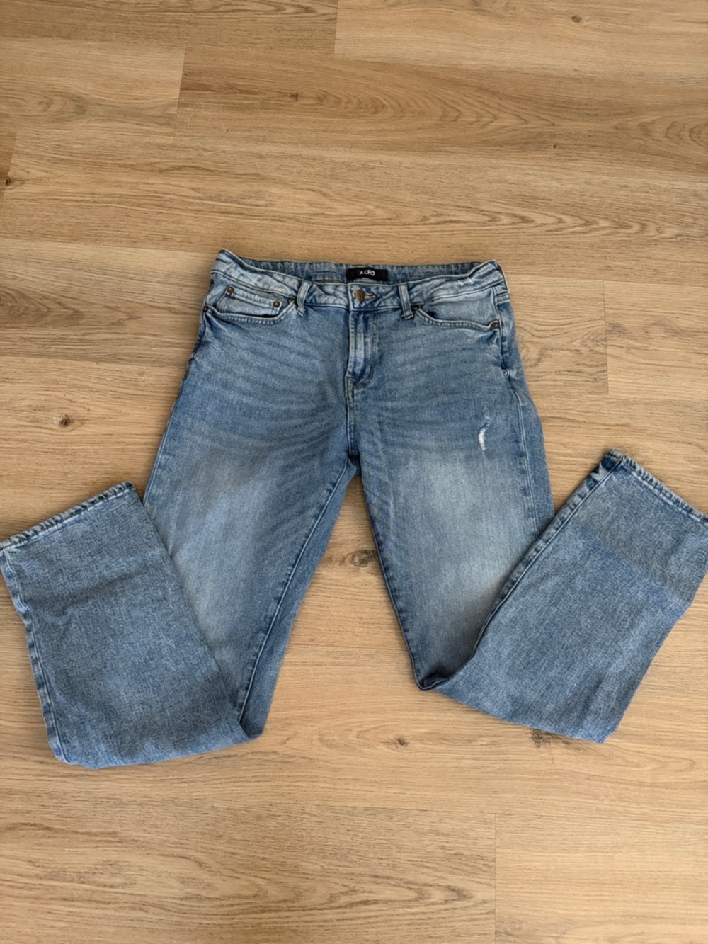 AERO Faded Light Blue Straight-Leg Jeans